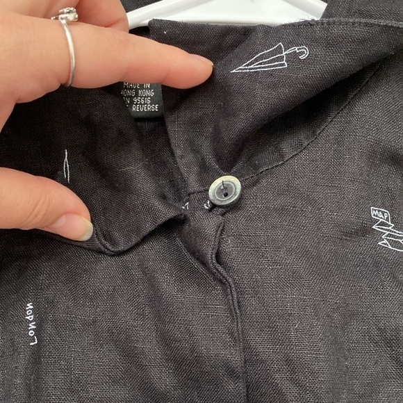 Vintage Rafaella 100% Linen Sleeveless Top Button Up Top - Picture 9 of 15